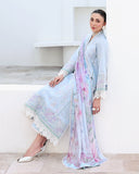 Roheenaz Floral Reverie Embroidered Lawn Unstitched 3Pc Suit - Morning Petal