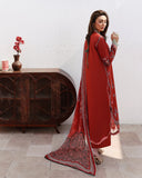 Roheenaz Floral Reverie Embroidered Lawn Unstitched 3Pc Suit - Serene Bloom