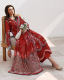 Roheenaz Floral Reverie Embroidered Lawn Unstitched 3Pc Suit - Serene Bloom