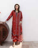Roheenaz Floral Reverie Embroidered Lawn Unstitched 3Pc Suit - Serene Bloom