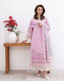 Roheenaz Floral Reverie Embroidered Lawn Unstitched 3Pc Suit - Pastel Dream