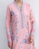 Roheenaz Floral Reverie Embroidered Lawn Unstitched 3Pc Suit - Crystal Glow