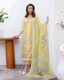Roheenaz Floral Reverie Embroidered Lawn Unstitched 3Pc Suit - Summer Glow
