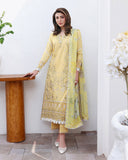 Roheenaz Floral Reverie Embroidered Lawn Unstitched 3Pc Suit - Summer Glow