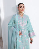 Roheenaz Floral Reverie Embroidered Lawn Unstitched 3Pc Suit - Dewy Mist