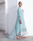 Roheenaz Floral Reverie Embroidered Lawn Unstitched 3Pc Suit - Dewy Mist