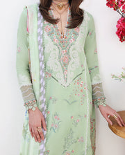 Roheenaz Floral Reverie Embroidered Lawn Unstitched 3Pc Suit - Daydream Gleam