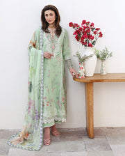 Roheenaz Floral Reverie Embroidered Lawn Unstitched 3Pc Suit - Daydream Gleam