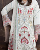 Roheenaz Floral Reverie Embroidered Lawn Unstitched 3Pc Suit - Lunar Glow