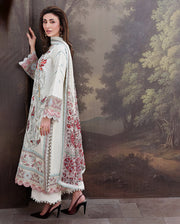Roheenaz Floral Reverie Embroidered Lawn Unstitched 3Pc Suit - Lunar Glow