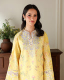 Roheenaz Sunlit Tales Embroidered Lawn Unstitched 3Pc Suit - Honey Haze