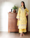 Roheenaz Sunlit Tales Embroidered Lawn Unstitched 3Pc Suit - Honey Haze