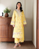 Roheenaz Sunlit Tales Embroidered Lawn Unstitched 3Pc Suit - Honey Haze