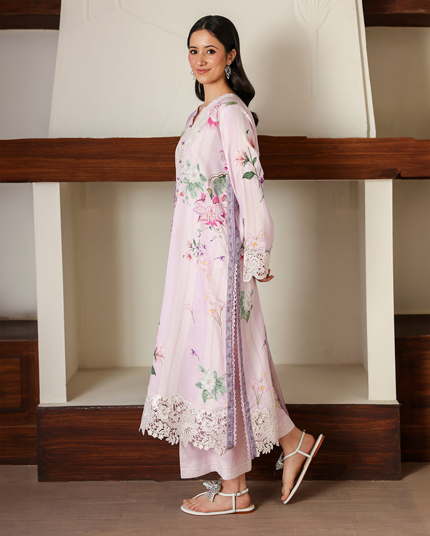 Roheenaz Sunlit Tales Embroidered Lawn Unstitched 3Pc Suit - Dandelion Dream