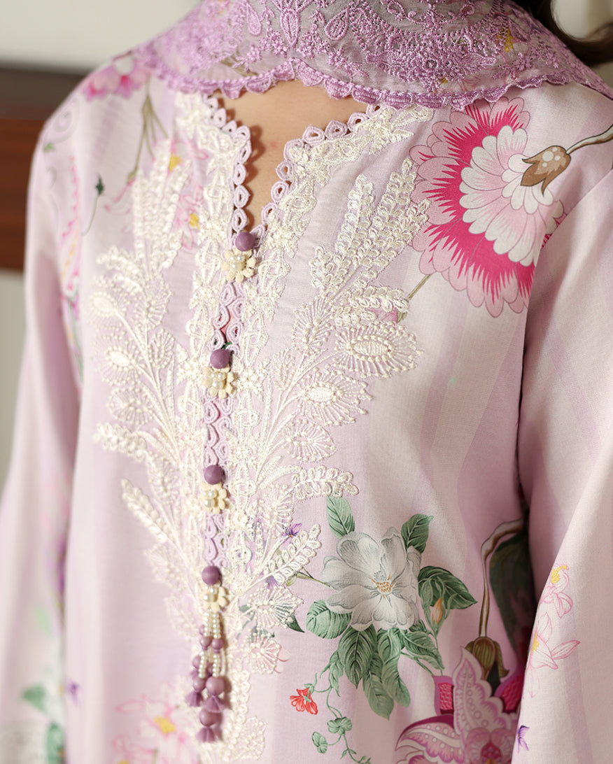 Roheenaz Sunlit Tales Embroidered Lawn Unstitched 3Pc Suit - Dandelion Dream