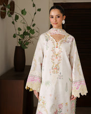 Roheenaz Sunlit Tales Embroidered Lawn Unstitched 3Pc Suit - Petalbeam