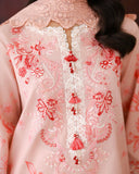 Roheenaz Sunlit Tales Embroidered Lawn Unstitched 3Pc Suit - Coral Whisper