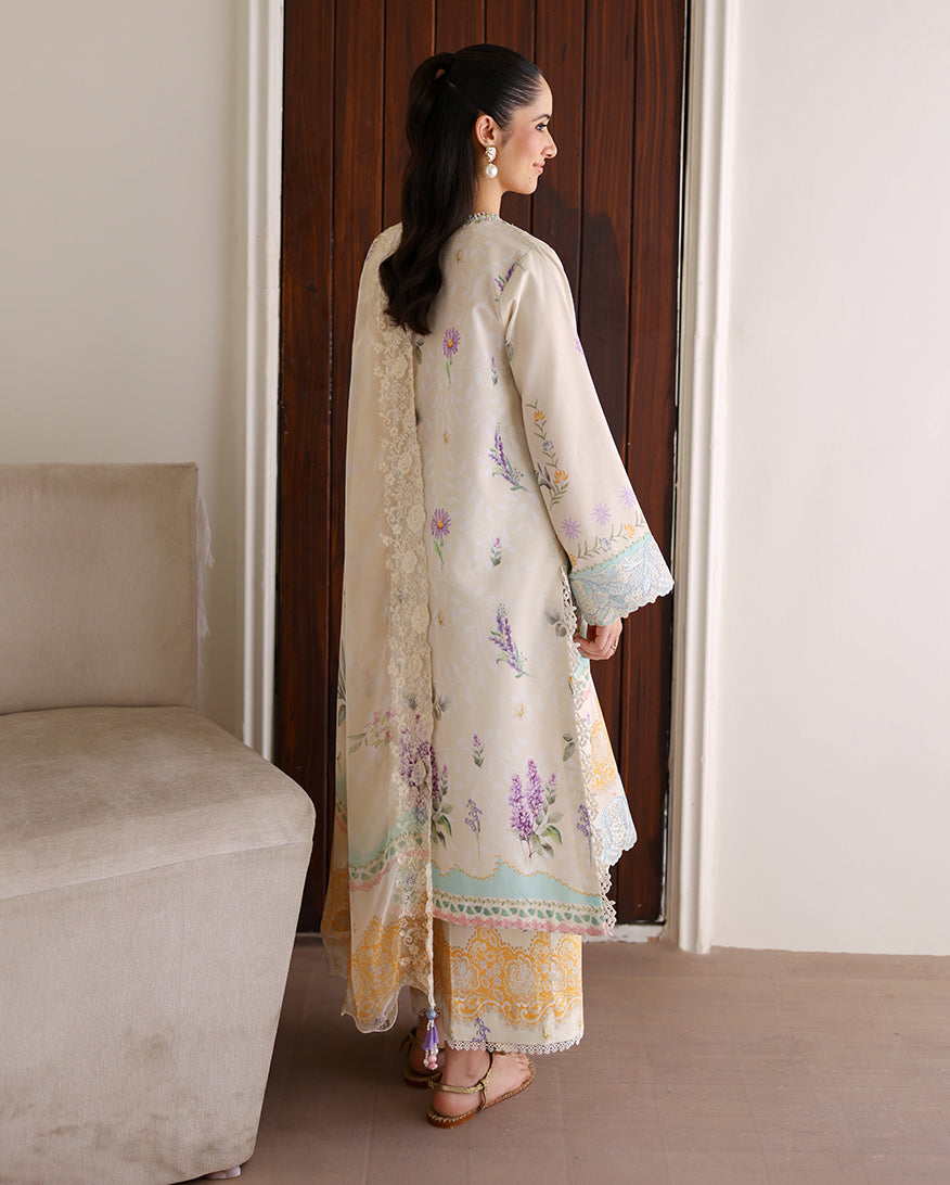 Roheenaz Sunlit Tales Embroidered Lawn Unstitched 3Pc Suit - Glowleaf