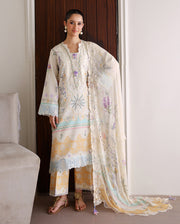 Roheenaz Sunlit Tales Embroidered Lawn Unstitched 3Pc Suit - Glowleaf