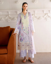 Roheenaz Sunlit Tales Embroidered Lawn Unstitched 3Pc Suit - Sunveil