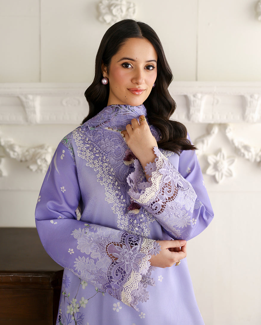 Roheenaz Sunlit Tales Embroidered Lawn Unstitched 3Pc Suit - Bloomray