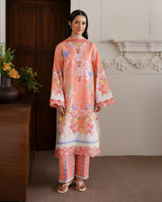 Roheenaz Sunlit Tales Embroidered Lawn Unstitched 3Pc Suit - Blush Tale