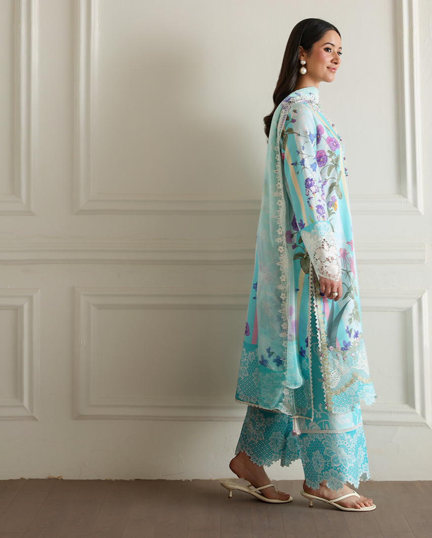 Roheenaz Sunlit Tales Embroidered Lawn Unstitched 3Pc Suit - Sunbeam Story