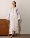 Roheenaz Sunlit Tales Embroidered Lawn Unstitched 3Pc Suit - Ivory Gleam