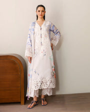 Roheenaz Sunlit Tales Embroidered Lawn Unstitched 3Pc Suit - Ivory Gleam