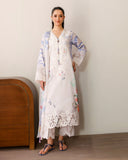 Roheenaz Sunlit Tales Embroidered Lawn Unstitched 3Pc Suit - Ivory Gleam