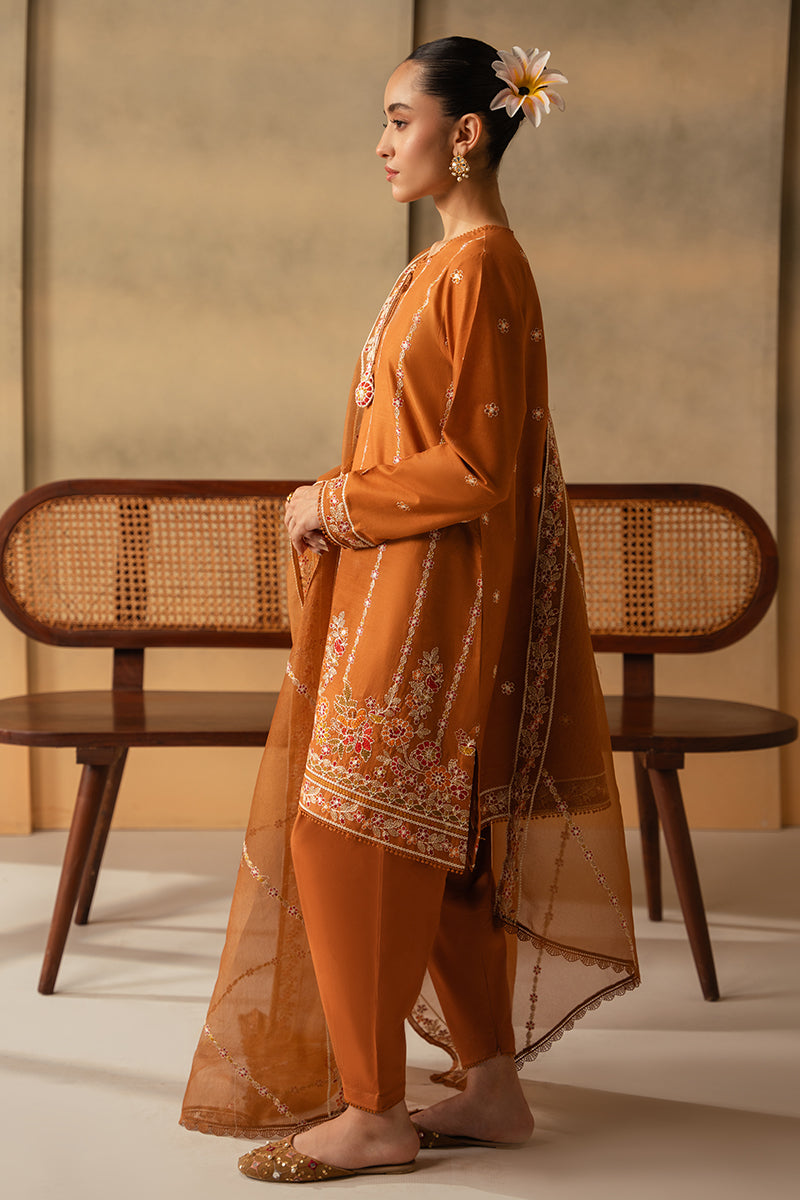 Cross Stitch Mahiri Embroidered Lawn Unstitched 3Pc Suit D-05 Rustic Aura