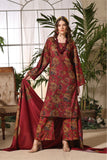 Feathers Digital Printed Dhanak Unstitched 3Pc Suit RUSTIC ROSE-FT324