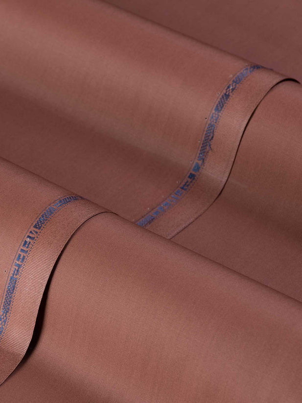 DYNASTY Shan-e-Mughal Latha For Men Unstitched Suite - Rust