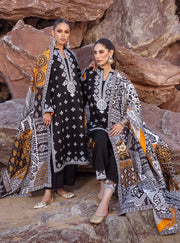 Zainab Chottani Embroidered Herringbone Unstitched 3Pc Suit D-09 Ryma