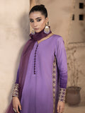 Hemstitch Embroidered Raw Silk Ready to Wear 3Pc Suit - Raania
