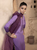 Hemstitch Embroidered Raw Silk Ready to Wear 3Pc Suit - Raania