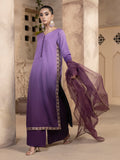 Hemstitch Embroidered Raw Silk Ready to Wear 3Pc Suit - Raania