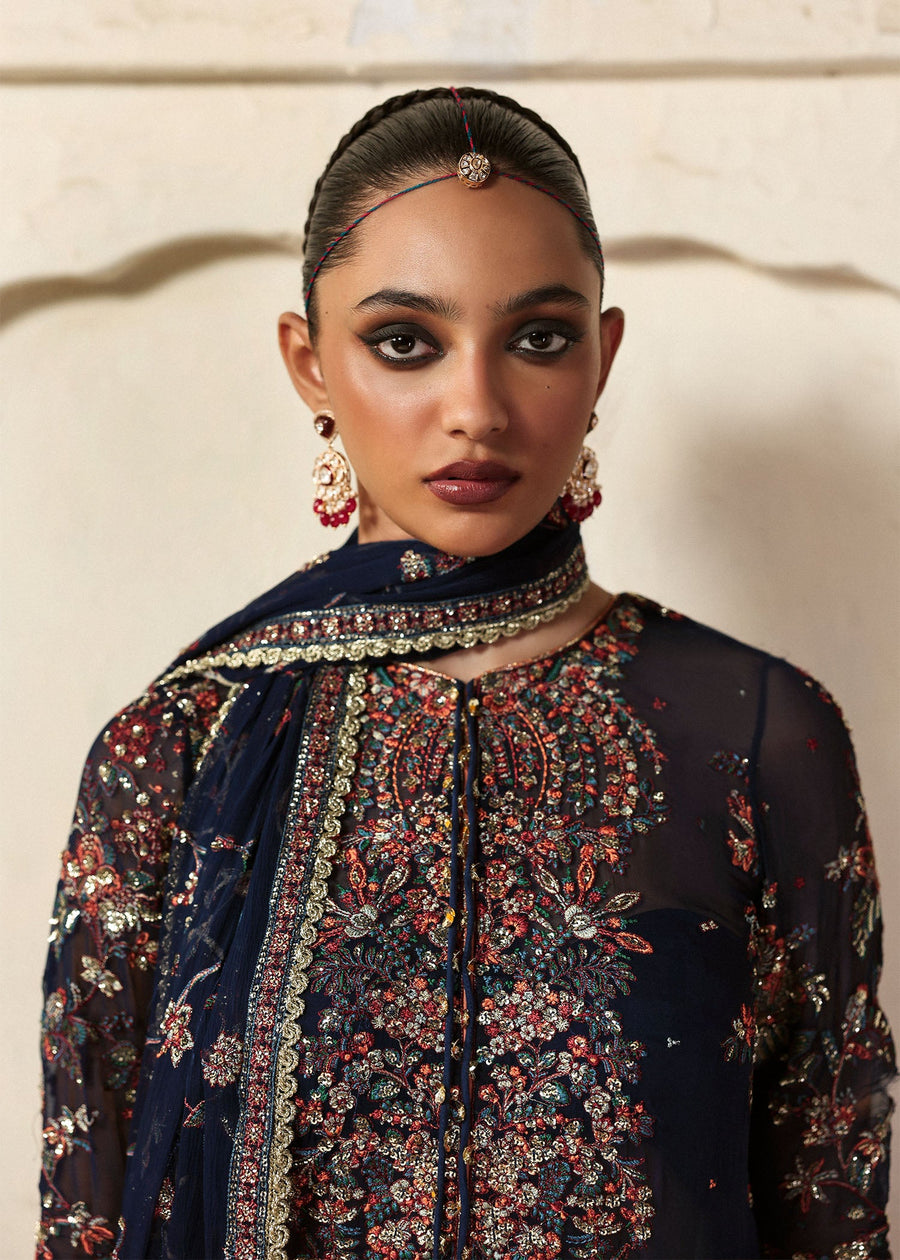 Hussain Rehar Massarat Embroidered Chiffon Unstitched 3Pc Suit - Rabab