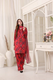 Feathers Premium Whisper of Elan Unstitched Lawn 3Pc Suit Radiant Rosewood-FT677