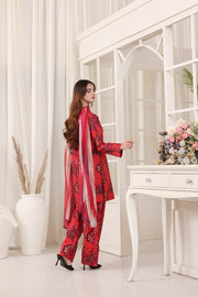 Feathers Premium Whisper of Elan Unstitched Lawn 3Pc Suit Radiant Rosewood-FT677