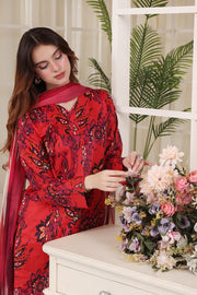 Feathers Premium Whisper of Elan Unstitched Lawn 3Pc Suit Radiant Rosewood-FT677