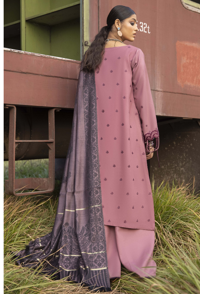 Humdum Rahgeer Embroidered Wool Unstitched 3Pc Suit D-01