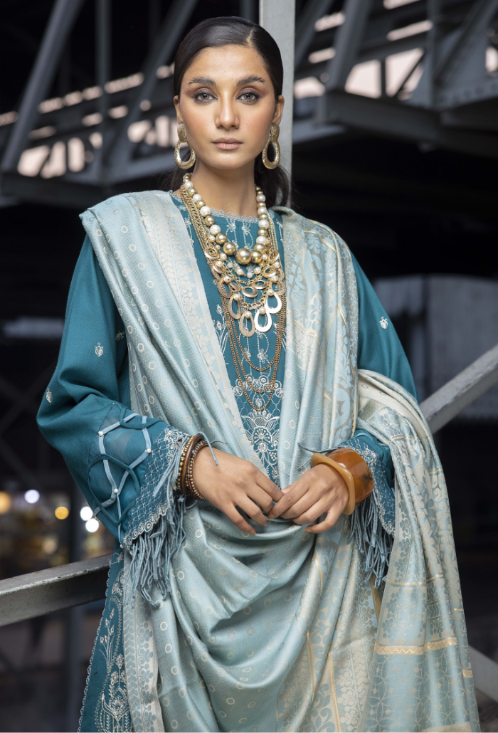 Humdum Rahgeer Embroidered Wool Unstitched 3Pc Suit D-07