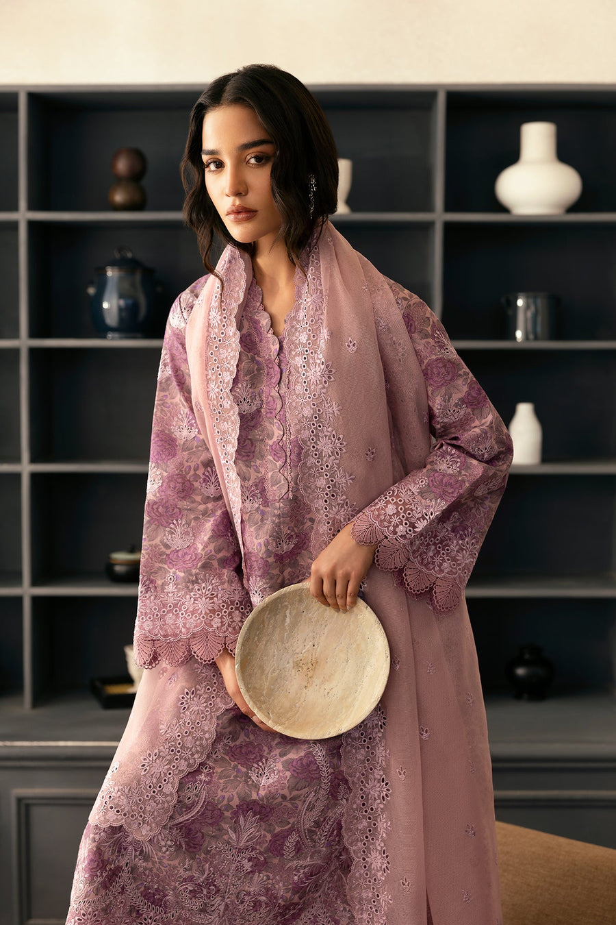 Afrozeh Daybreak Embroidered Lawn Unstitched 3Pc Suit - RAIN WARMED