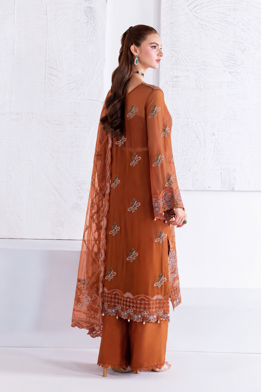 Ramsha Arzoo Embroidered Luxury Chiffon Unstitched 3Pc Suit U-208