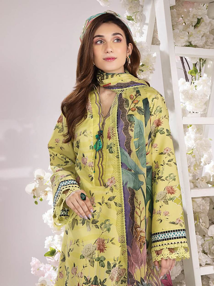 Rang Rasiya Summer Breeze Unstitched Lawn 3Pc Suit D-01 Apple Green