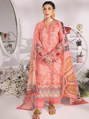 Rang Rasiya Summer Breeze Unstitched Lawn Print 3Pc Suit D-03 Salmon