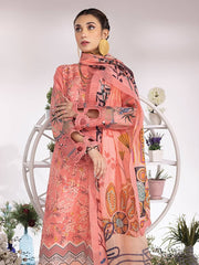 Rang Rasiya Summer Breeze Unstitched Lawn Print 3Pc Suit D-03 Salmon