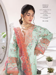 Rang Rasiya Summer Breeze Unstitched Lawn Print 3Pc Suit D-04 Mint