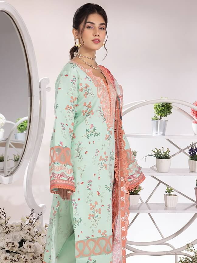 Rang Rasiya Summer Breeze Unstitched Lawn Print 3Pc Suit D-04 Mint